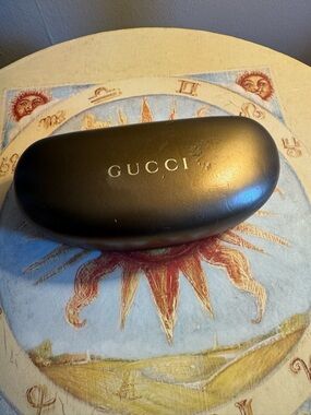 Gucci Black Eyewear Case with Silver Logo